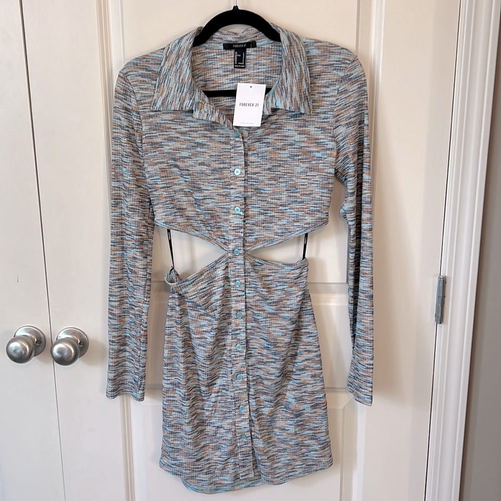 NWT Long-sleeve Side Cutout Mini Dress